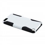 Wholesale iPod Touch 5 Mesh Hybrid Case (White-Black)